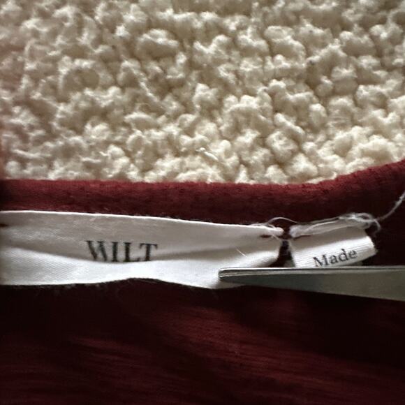 WILT Womens Top Small Burgundy Red Easy Layered Pullover Whimsigoth Fall - Picture 6 of 12
